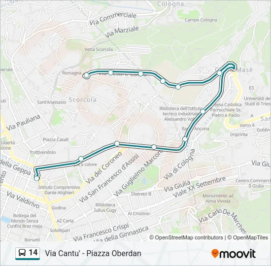 14 Bus Line Map