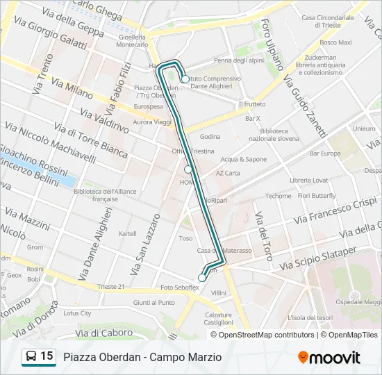 15 Bus Line Map