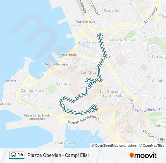 16 Bus Line Map
