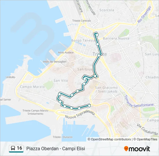 16 Bus Line Map