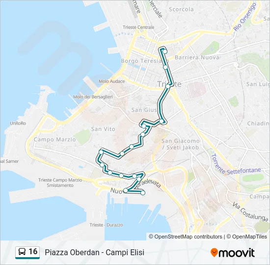 16 Bus Line Map