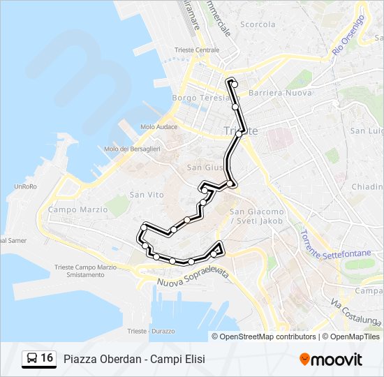 16 bus Line Map