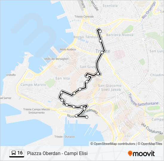 16 bus Line Map