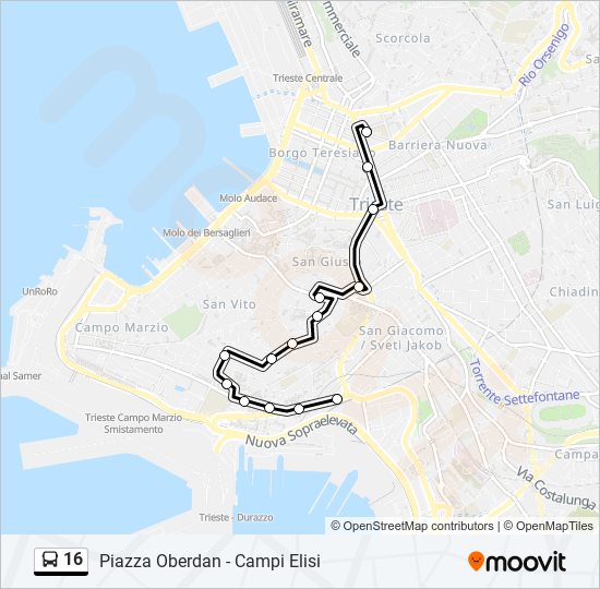 16 bus Line Map