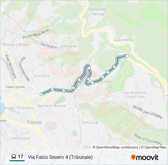 Percorso linea bus 17