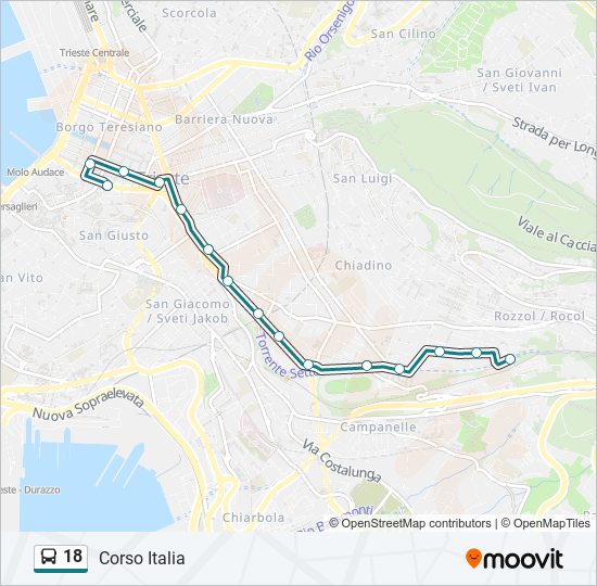 18 bus Line Map