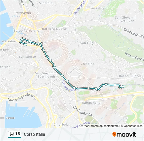 18 Bus Line Map