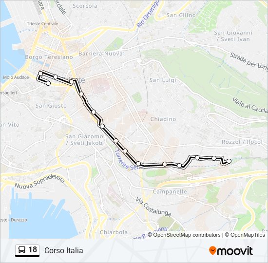 18 bus Line Map