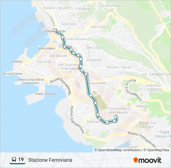 19 Bus Line Map