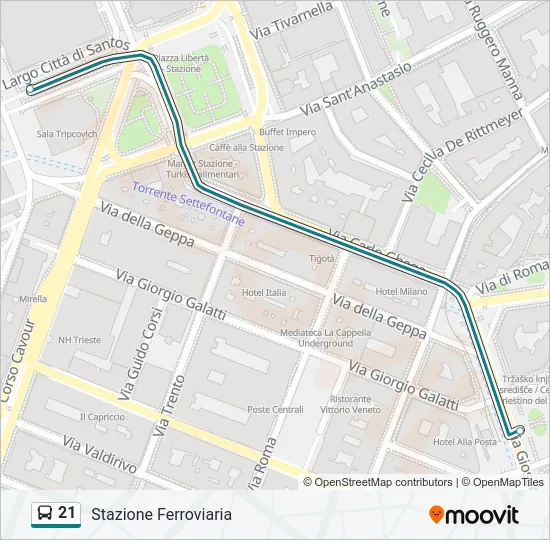 21 Bus Line Map