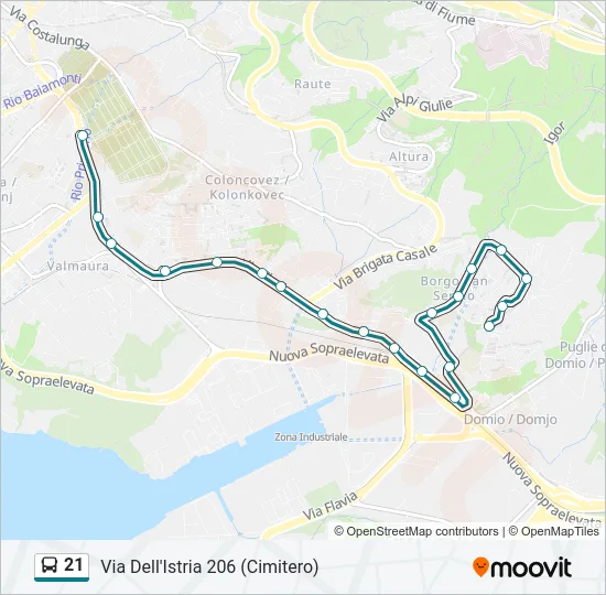 21 Bus Line Map