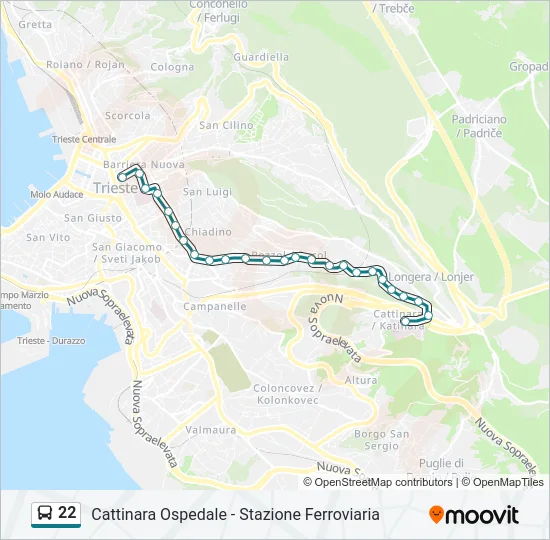 22 Bus Line Map
