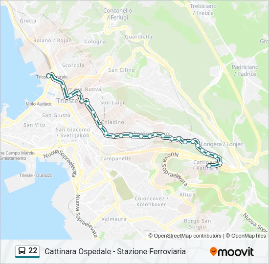 22 Bus Line Map