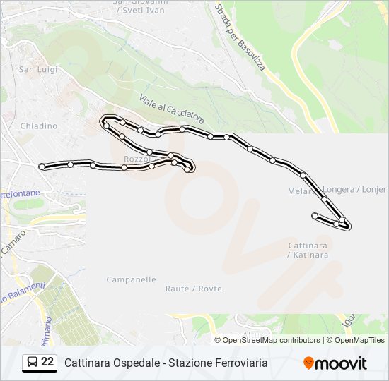 Percorso linea bus 22