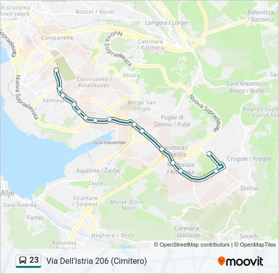 23 Bus Line Map