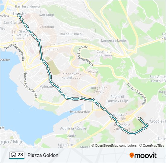 23 bus Line Map