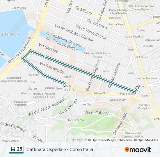 25 Bus Line Map