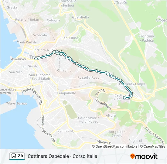 25 Bus Line Map