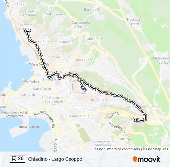 26 bus Line Map