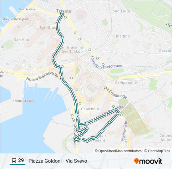 29 bus Line Map