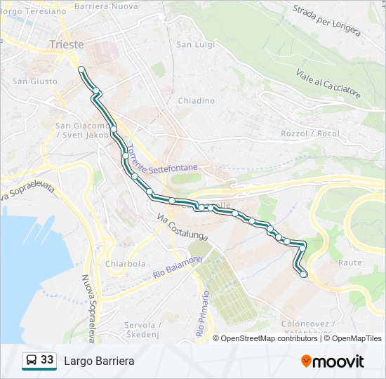 33 bus Line Map