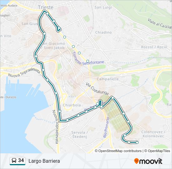 Percorso linea bus 34
