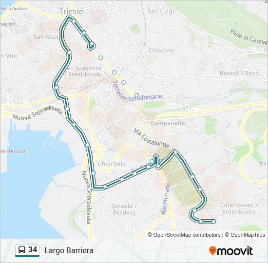 34 Bus Line Map