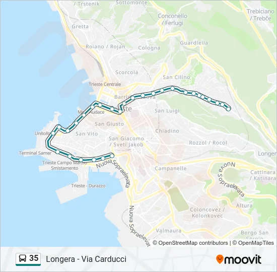 35 Bus Line Map