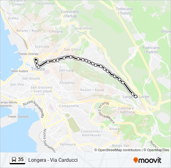 35 bus Line Map