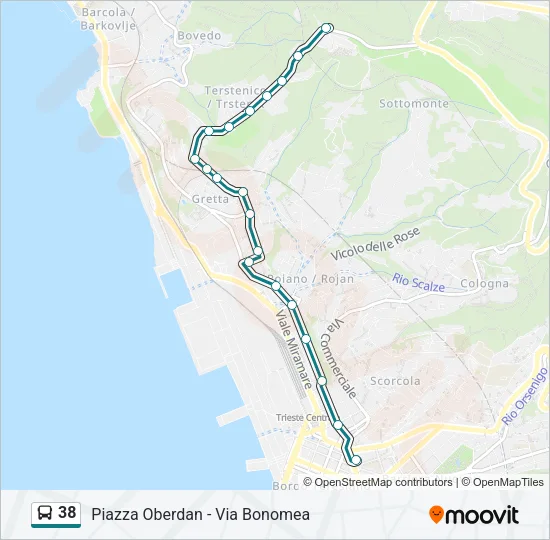38 Bus Line Map