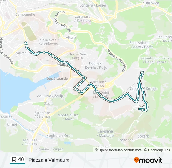 40 Bus Line Map
