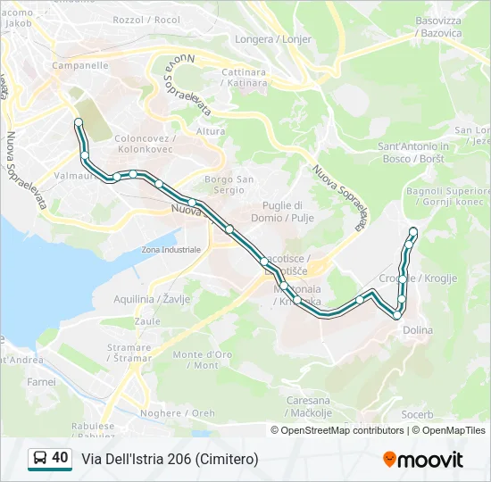 40 Bus Line Map