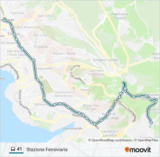 41 Bus Line Map