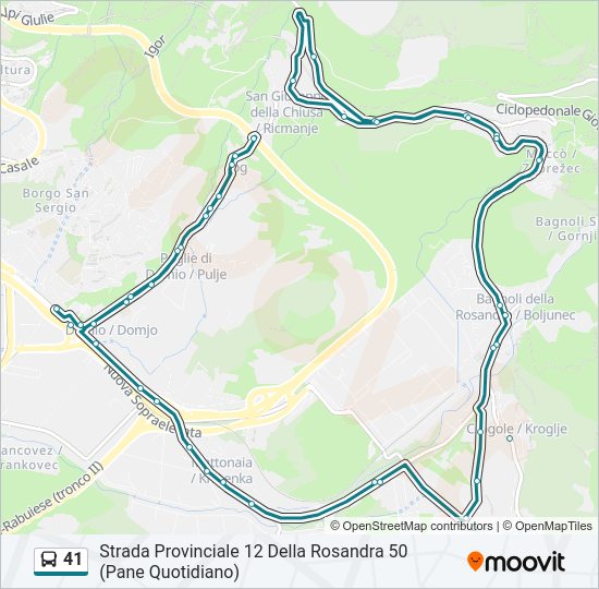 Percorso linea bus 41