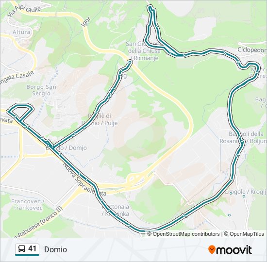 41 bus Line Map