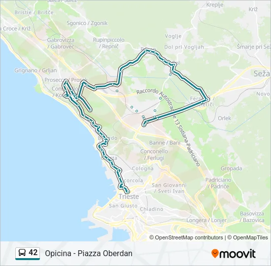 42 Bus Line Map