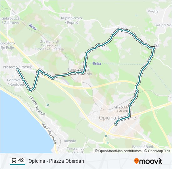 Percorso linea bus 42