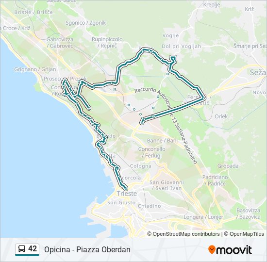 42 bus Line Map