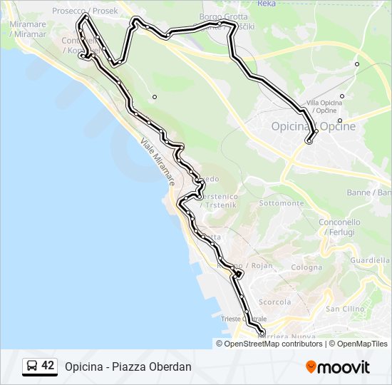 Linea 42: orari, fermate e mappe - Opicina (Aggiornato)