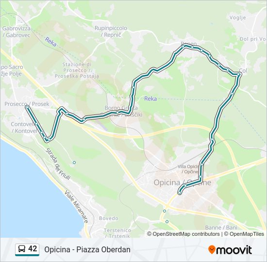 Percorso linea bus 42