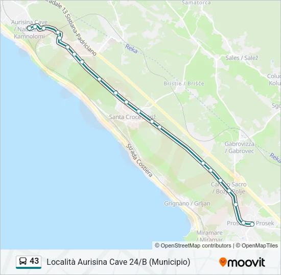 43 Bus Line Map