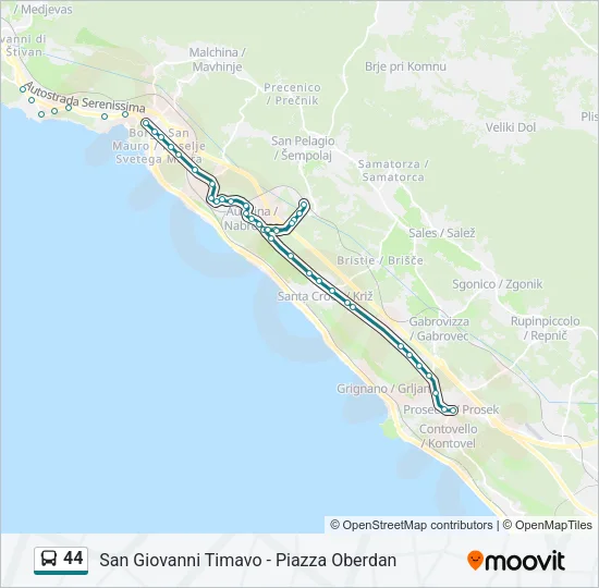 44 Bus Line Map