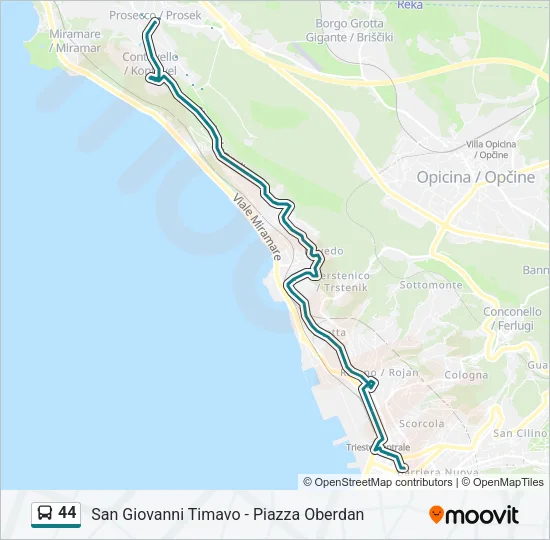 44 Bus Line Map