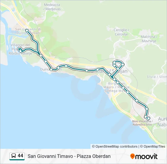 44 Route: Schedules, Stops & Maps - Aurisina Municipio (Updated)