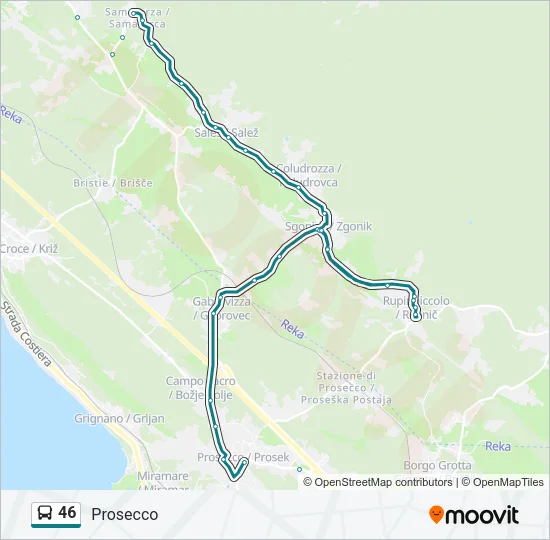 46 Bus Line Map