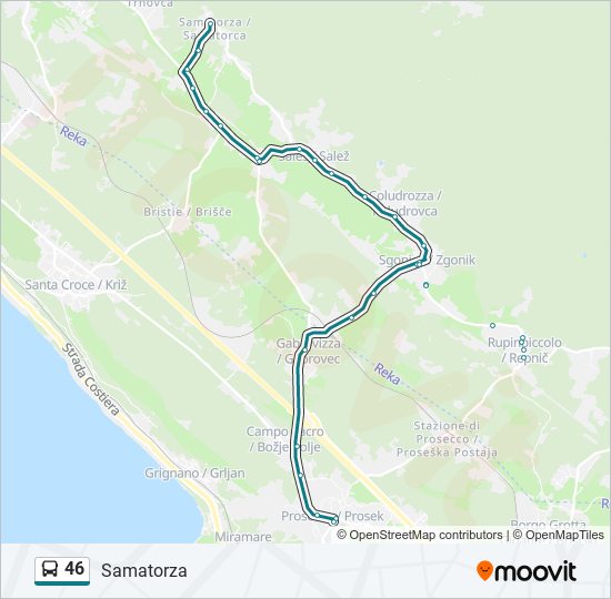 Percorso linea bus 46