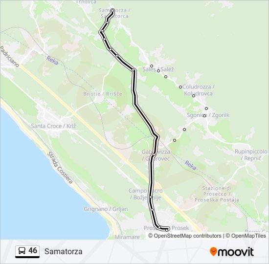 46 bus Line Map