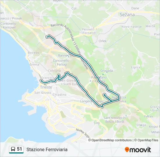 51 Bus Line Map