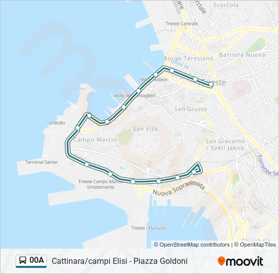 00A Bus Line Map
