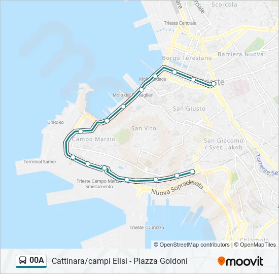 00A Bus Line Map